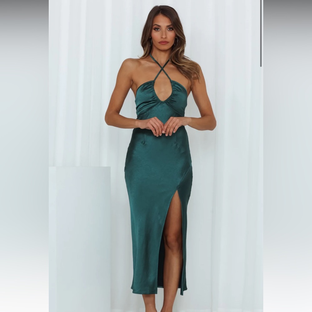 Teal midi dress